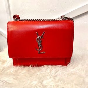 Vibrant Red crossbody YSL purse